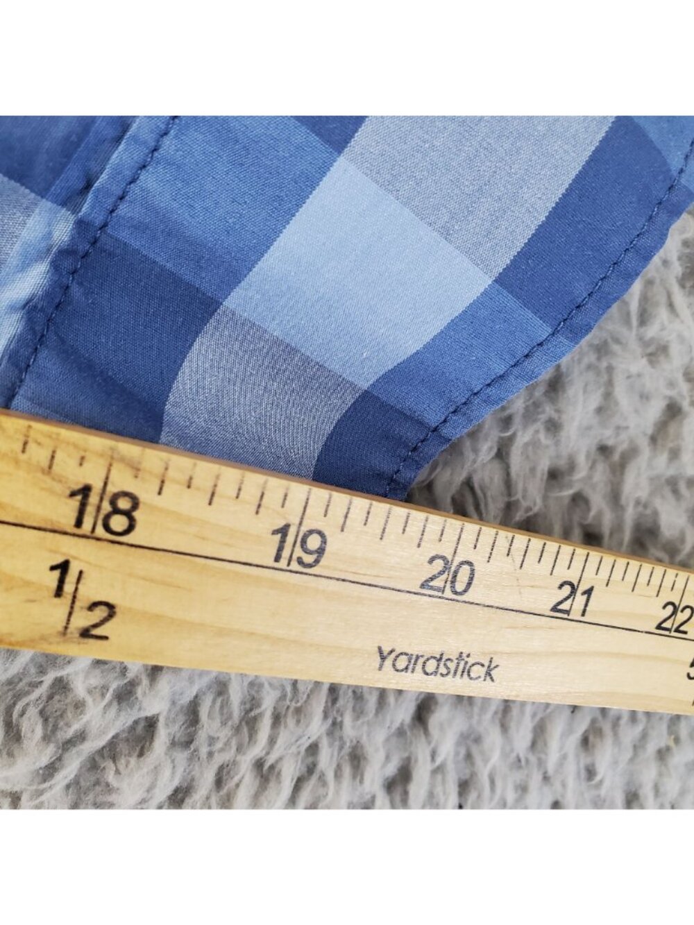 Gap Shirt Mens Medium Blue Gingham Check Standard Fit Long Sleeve Cotton - Picture 6 of 9